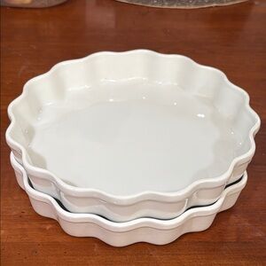 Porcelain de France Maison Buffet Elegant White Ceramic Pie Dish Set Stafford Co